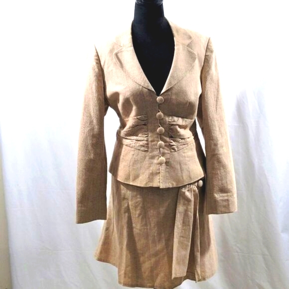 Nine West Career Woman Linen Suit. SIZE 16.  #168 - Picture 1 of 7